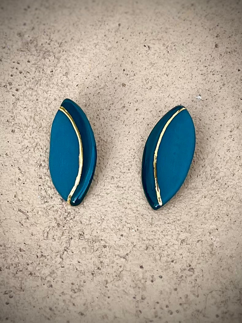 Pendientes ocean hoja Tina